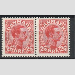 FRIMRKER DANMARK | 1921-22 - AFA 126 - Chr. X 25 re rd i par - Postfrisk