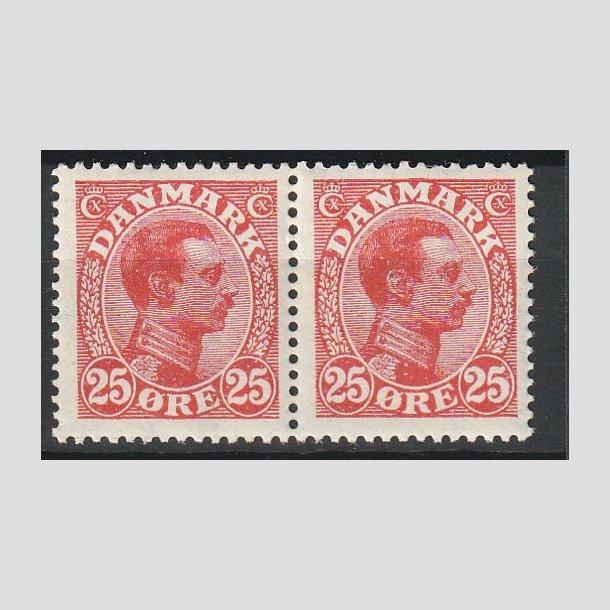 FRIMRKER DANMARK | 1921-22 - AFA 126 - Chr. X 25 re rd i par - Postfrisk