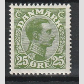 FRIMRKER DANMARK | 1925-26 - AFA 148 - Chr. X 25 re grn - Postfrisk