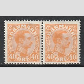 FRIMRKER DANMARK | 1925-26 - AFA 150 - Chr. X 40 re orange i par - Postfrisk