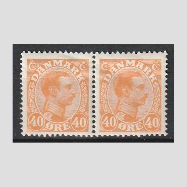 FRIMRKER DANMARK | 1925-26 - AFA 150 - Chr. X 40 re orange i par - Postfrisk