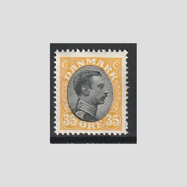 FRIMRKER DANMARK | 1918-20 - AFA 104 - Chr. X 35 re gul/sort - Postfrisk