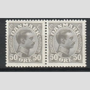 FRIMRKER DANMARK | 1921-22 - AFA 129a - Chr. X 50 re gr i par - Postfrisk