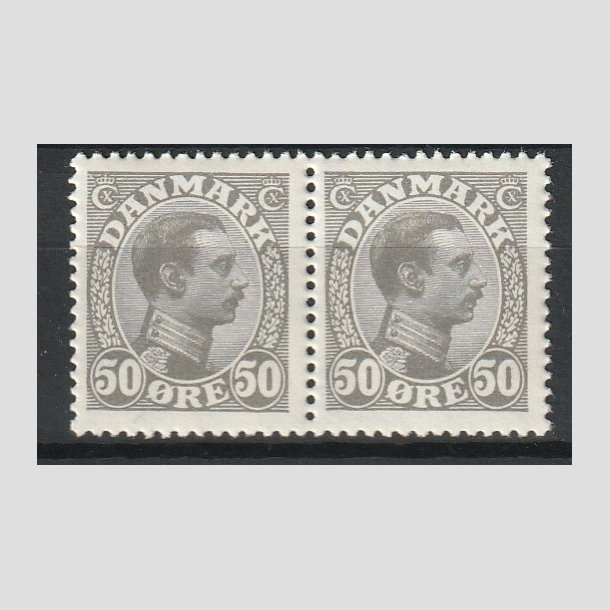 FRIMRKER DANMARK | 1921-22 - AFA 129a - Chr. X 50 re gr i par - Postfrisk