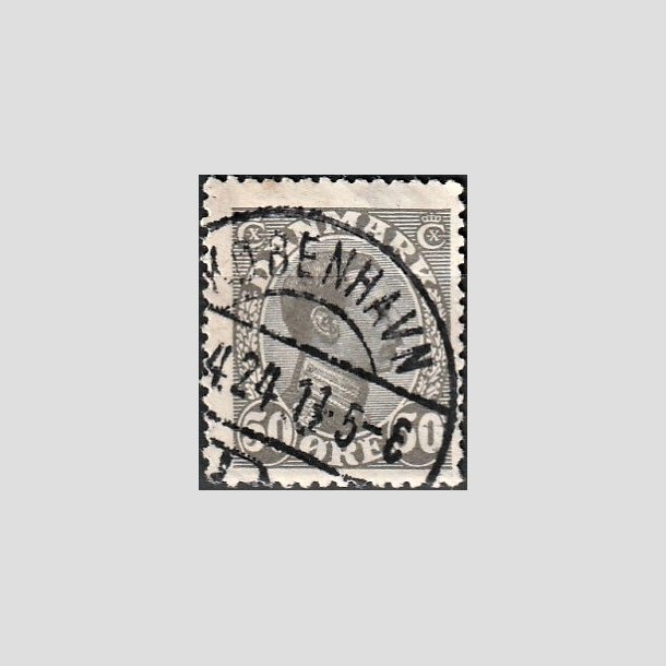 FRIMRKER DANMARK | 1921-22 - AFA 129 - Chr. X 50 re olivengr (2K) - Stemplet "KJBENHAVN"