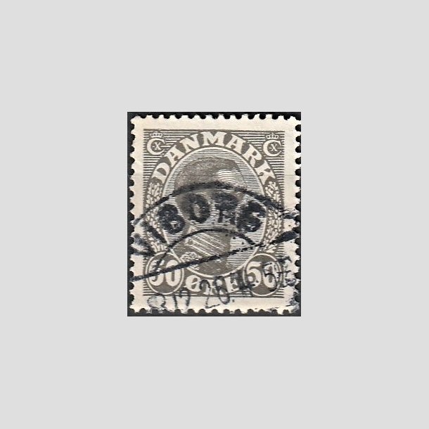 FRIMRKER DANMARK | 1921-22 - AFA 129 - Chr. X 50 re olivengr - Stemplet "VIBORG"