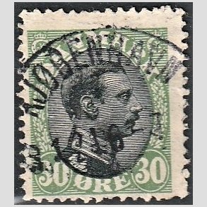 FRIMRKER DANMARK | 1918-20 - AFA 103 - 2K - Chr. X 30 re grn/sort - Lux Stemplet 