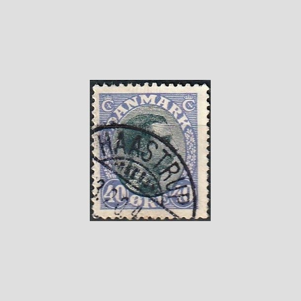 FRIMRKER DANMARK | 1918-20 - AFA 105a - Chr. X 40 re bllilla/sort - Lux Stemplet "HAASTRUP"