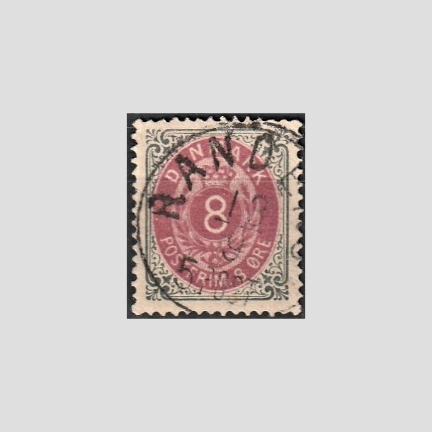 FRIMRKER DANMARK | 1875 - AFA 25b - 8 re gr/anilinrd - Stemplet "RANDERS"
