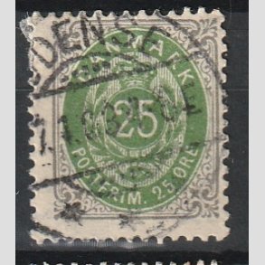 FRIM�RKER DANMARK | 1902 - AFA 29C - 25 �re gr�/gr�n - Stemplet 