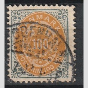 FRIM�RKER DANMARK | 1902 - AFA 31C - 100 �re gr�/gul - Stemplet 