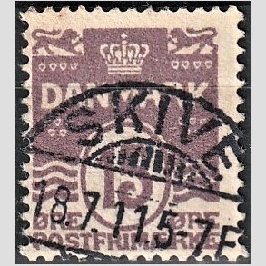 FRIM�RKER DANMARK | 1905-06 - AFA 46 - B�lgelinie 15 �re brunlilla - Lux Stemplet 