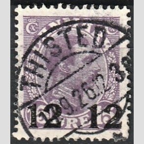 FRIMRKER DANMARK | 1926 - AFA 159 - 12 12/15 re violet Chr. X provisorier - Pragt Stemplet 