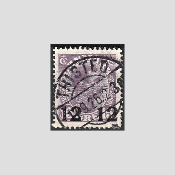 FRIMRKER DANMARK | 1926 - AFA 159 - 12 12/15 re violet Chr. X provisorier - Pragt Stemplet "THISTED"