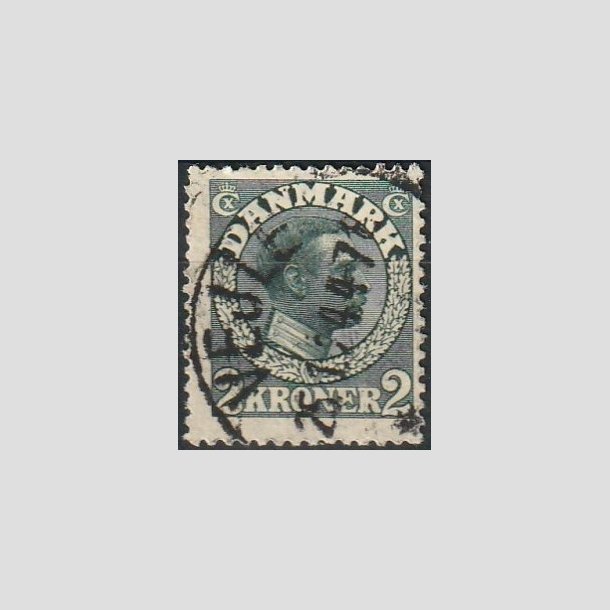 FRIMRKER DANMARK | 1913 - AFA 76 - Chr. X 2 Kroner skifergr - Stemplet "VEJLE"