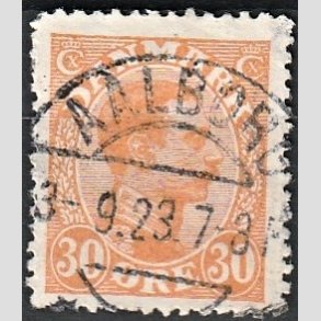 FRIMRKER DANMARK | 1921-22 - AFA 127 - Chr. X 30 re orange - Lux Stemplet 