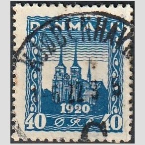 FRIM�RKER DANMARK | 1921 - AFA 116 - Genforening 40 �re bl� - Lux Stemplet 