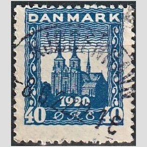 FRIM�RKER DANMARK | 1921 - AFA 116 - Genforening 40 �re bl� - Lux Stemplet 