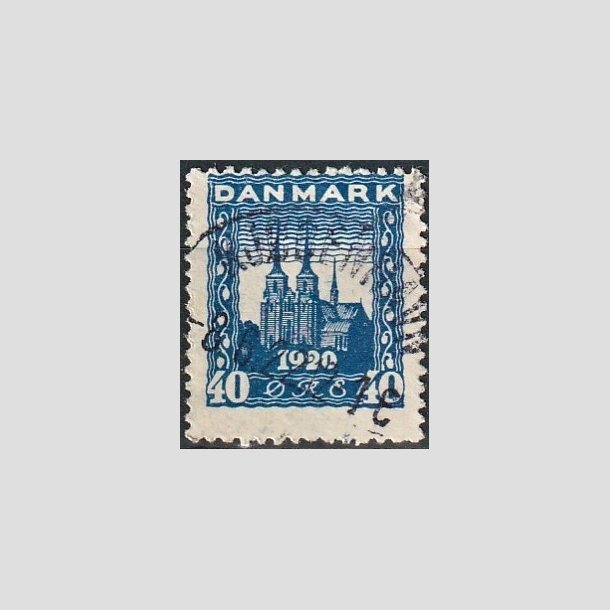 FRIMRKER DANMARK | 1921 - AFA 116 - Genforening 40 re bl - Lux Stemplet "KJBENHAVN"