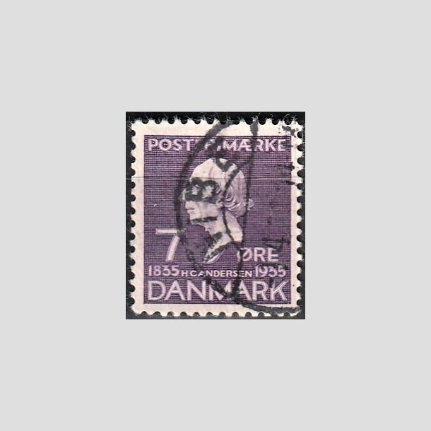 FRIMRKER DANMARK | 1935 - AFA 224 - H. C. Andersen 7 re lilla - Stemplet "NIBE"