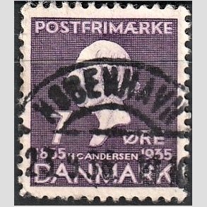 FRIM�RKER DANMARK | 1935 - AFA 224 - H. C. Andersen 7 �re lilla - Lux Stemplet 