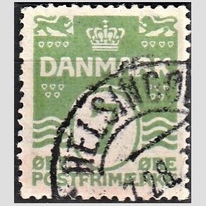 FRIM�RKER DANMARK | 1926-30 - AFA 167 - B�lgelinie 7 �re lysgr�n - Lux Stemplet 