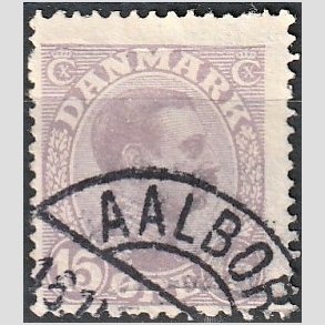 FRIMRKER DANMARK | 1913 - AFA 70a - Chr. X 15 re matlilla - Lux Stemplet 