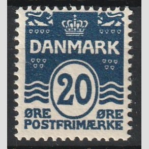 FRIM�RKER DANMARK | 1912 - AFA 66 - B�lgelinie 20 �re m�rkbl� - Postfrisk