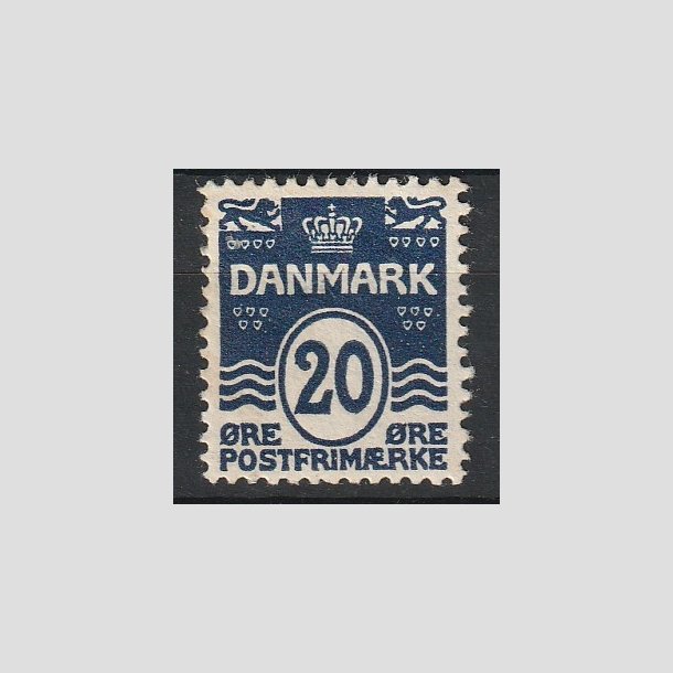 FRIMRKER DANMARK | 1912 - AFA 66a - Blgelinie 20 re sortbl - Postfrisk