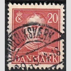 FRIMRKER DANMARK | 1942-44 - AFA 276 - Chr. X 20 re rd - Lux Stemplet 