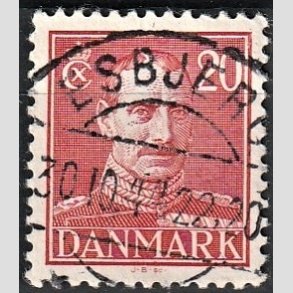 FRIMRKER DANMARK | 1942-44 - AFA 276 - Chr. X 20 re rd - Lux Stemplet 