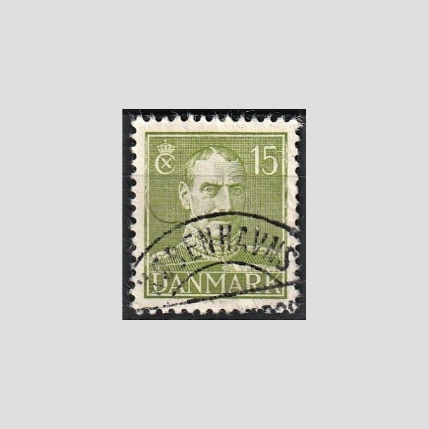 FRIMRKER DANMARK | 1942-44 - AFA 275 - Chr. X 15 re grn - Lux Stemplet "KBENHAVN"