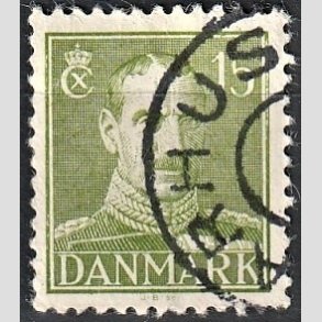 FRIMRKER DANMARK | 1942-44 - AFA 275 - Chr. X 15 re grn - Lux Stemplet 