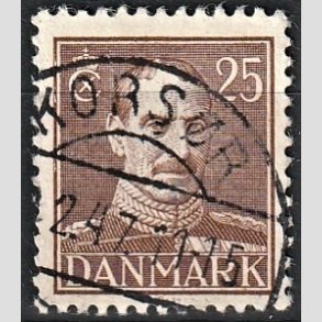 FRIMRKER DANMARK | 1942-44 - AFA 277 - Chr. X 25 re brun - Lux Stemplet 