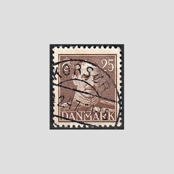 FRIMRKER DANMARK | 1942-44 - AFA 277 - Chr. X 25 re brun - Lux Stemplet "KORSR"