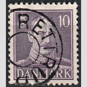 FRIMRKER DANMARK | 1942-44 - AFA 274 - Chr. X 10 re violet - Lux Stemplet 