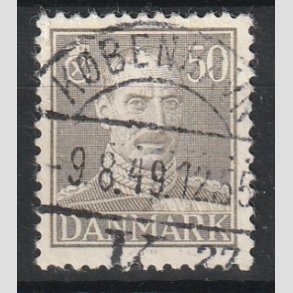 FRIMRKER DANMARK | 1945 - AFA 289 - Chr. X 50 re gr - Lux Stemplet 