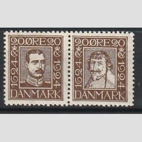 FRIMRKER DANMARK | 1924 - AFA 140,141 - Postjubilum 20 re brun i par - Postfrisk