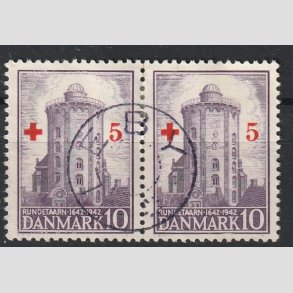 FRIMRKER DANMARK | 1944 - AFA 283 - Rundetrn + 5/10 re violet provisorium par - Lux Stemplet 