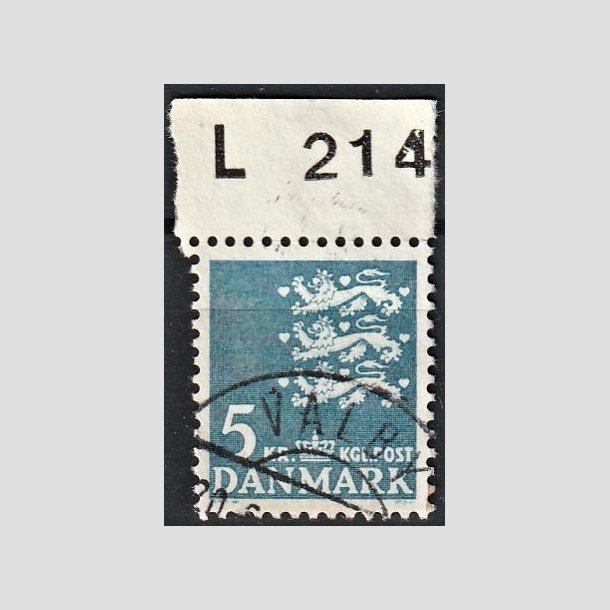 FRIMRKER DANMARK | 1946-47 - AFA 295 - Rigsvben 5 Kr. bl - Lux Stemplet "VALBY"