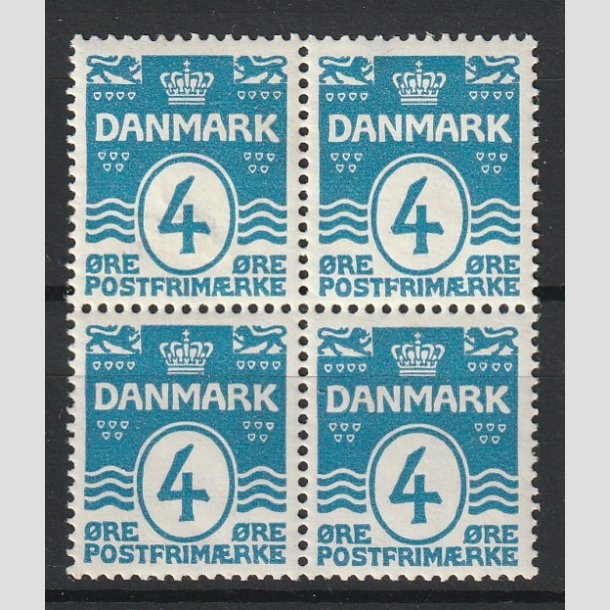 FRIMRKER DANMARK | 1913-14 - AFA 80 - Blgelinie 4 re bl i Fire-blok - Ubrugt