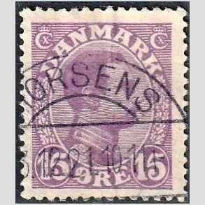 FRIMRKER DANMARK | 1913 - AFA 70 - Chr. X 15 re violet (2K) - Lux Stemplet 