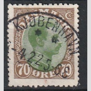 FRIMRKER DANMARK | 1918-20 - AFA 108 - Chr. X 70 re brun/grn - Lux Stemplet 