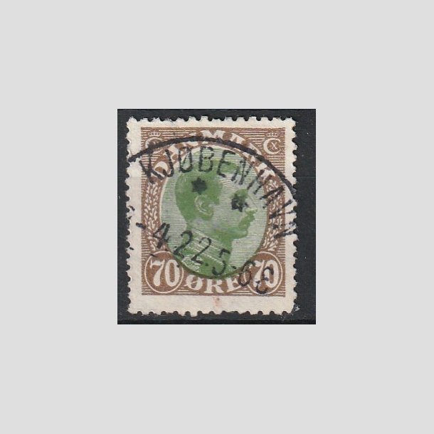 FRIMRKER DANMARK | 1918-20 - AFA 108 - Chr. X 70 re brun/grn - Lux Stemplet "KJBENHAVN"