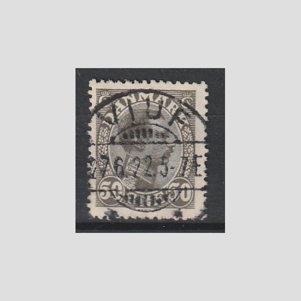 FRIMRKER DANMARK | 1921-22 - AFA 129 - Chr. X 50 re olivengr (1K) - Lux Stemplet "VIUF"