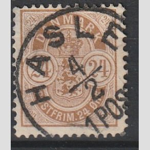 FRIM�RKER DANMARK | 1901-02 - AFA 39 - 24 �re brun - Pragt Stemplet 