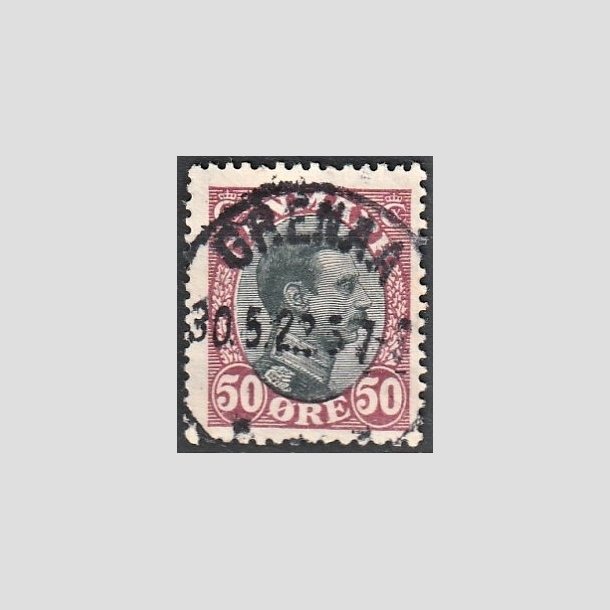 FRIMRKER DANMARK | 1918-20 - AFA 106 - Chr. X 50 re vinrd/sort - Lux Stemplet "GRENAA"