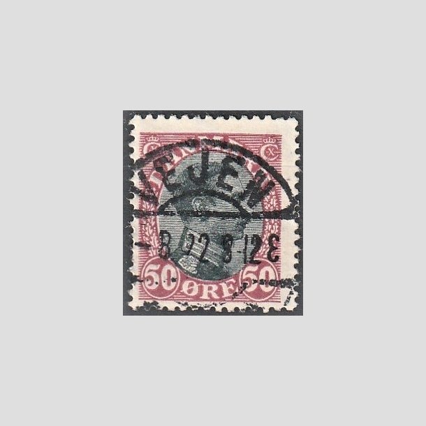 FRIMRKER DANMARK | 1918-20 - AFA 106 - Chr. X 50 re vinrd/sort - Pragt Stemplet "VEJEN"
