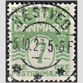 FRIM�RKER DANMARK | 1926-30 - AFA 167 - B�lgelinie 7 �re lysgr�n - Lux Stemplet 