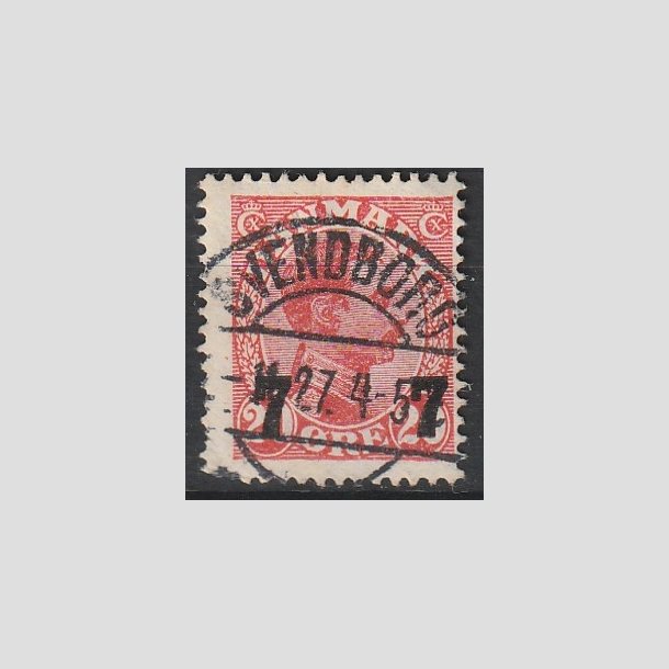 FRIMRKER DANMARK | 1927 - AFA 175 - 7 7/20 re rd provisorier (1K) - Pragt Stemplet "SVENDBORG"